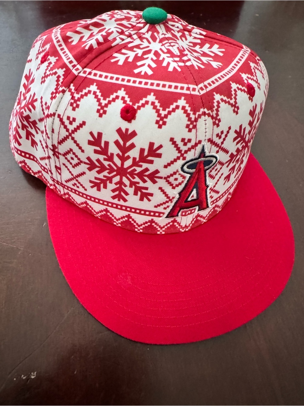 LA Angels Holiday Snowflake Snapback Hat MLB Promotional